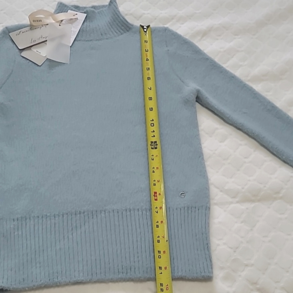 🎁 GUESS 'Marion' Blue Soft Turtleneck  Sweater - Picture 3 of 10